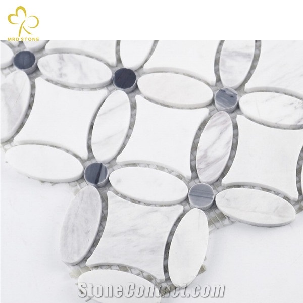 Natural White Grey Marble Stone Mosaic