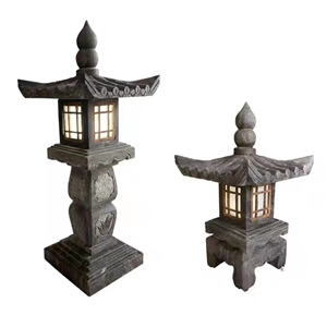 Black Andesite Garden Lantern Landscaping Lamp