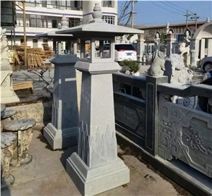 Black Granite Flamed Outdoor Lanters For Villa Garden