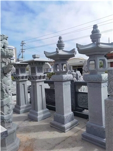 Black Granite Flamed Outdoor Lanters For Villa Garden