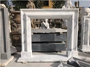 Calacatta Vento Marble Modern Design Fireplace
