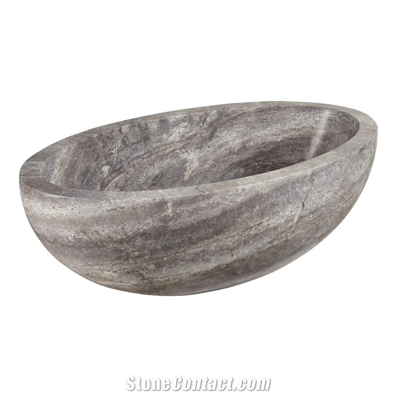 Factory Price Travertine Vein Cut Bathtub For Hotel Project