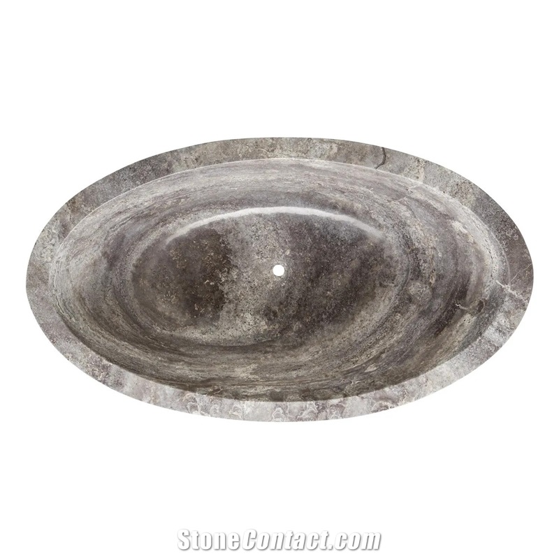 Factory Price Travertine Vein Cut Bathtub For Hotel Project