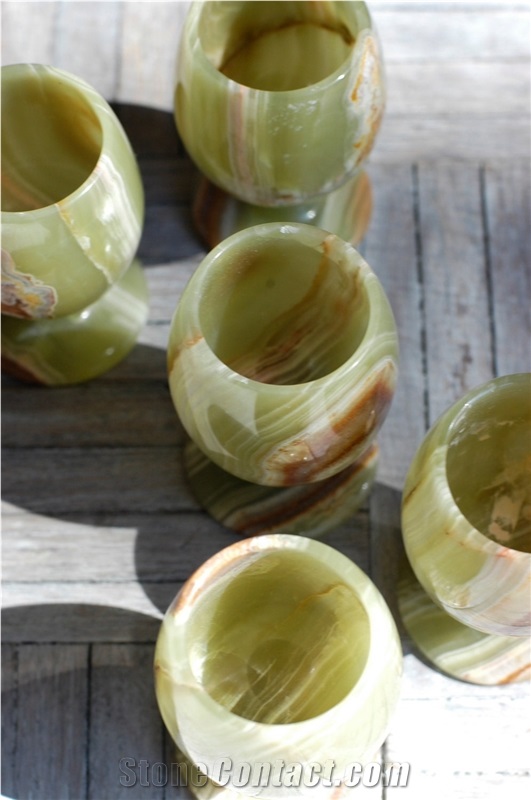 Green Onyx Luxurious Coffee Cups With Tray