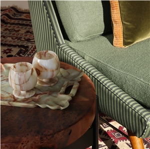 Green Onyx Luxurious Coffee Cups With Tray
