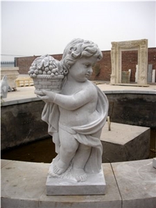 Handcarved Children Statue For Villa Gate Decoration