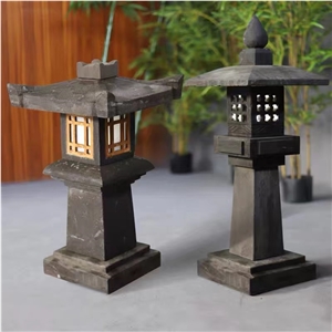 Lava Stone Japanese Style Lantern Post Customized