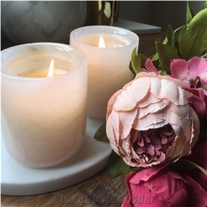 Natural Onyx Candle Jars, Hotel Bathroom Aromatherapy