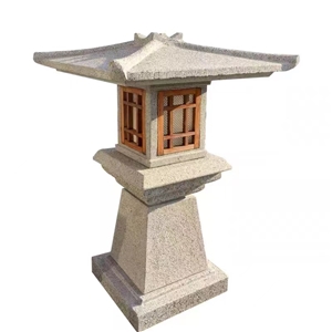 Rust Granite Asian Style Garden Traditional Lamps