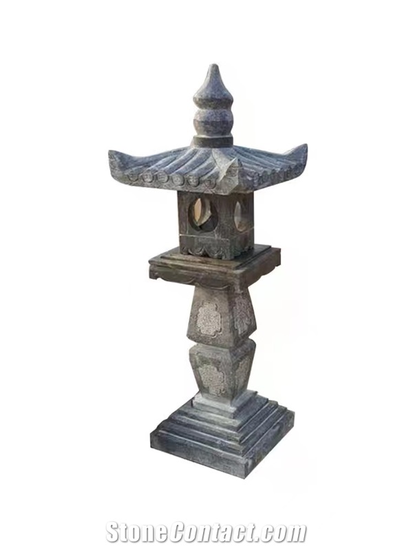 Rust Granite Asian Style Garden Traditional Lamps
