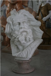 White Marble Head Status Sculpture Busts Interior Design