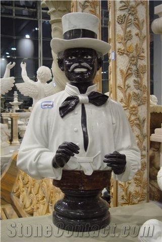 White Marble Head Status Sculpture Busts Interior Design