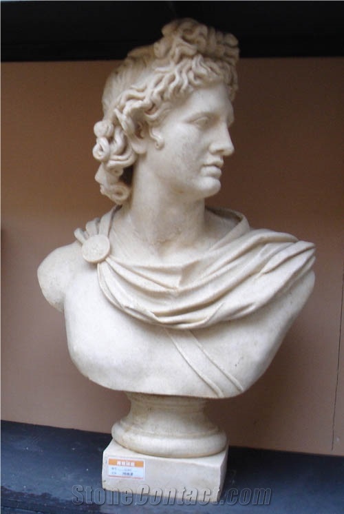 White Marble Head Status Sculpture Busts Interior Design