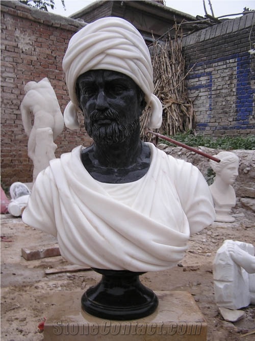 White Marble Head Status Sculpture Busts Interior Design