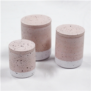 Wholesale Stone Candle Jars With Tray For Hotel Project