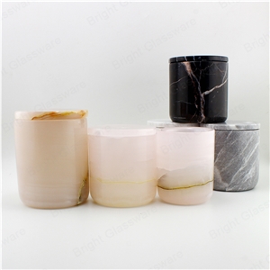 Wholesale Stone Candle Jars With Tray For Hotel Project