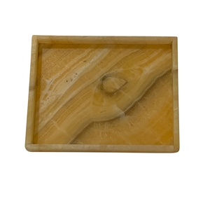 Wooden Vein Onyx Hotel Serving Plate For Towel & Cups