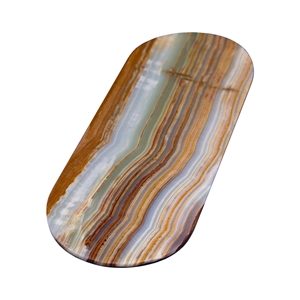 Wooden Vein Onyx Hotel Serving Plate For Towel & Cups