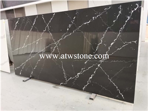 Black Marquina Marble Vein Quartz Slabs, Black Quartz Slabs Black Marquina Marble Vein Quartz Slabs, Black Quartz Slabs