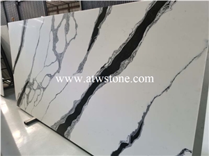 Panda White Quartz Stone, Quartz Slabs