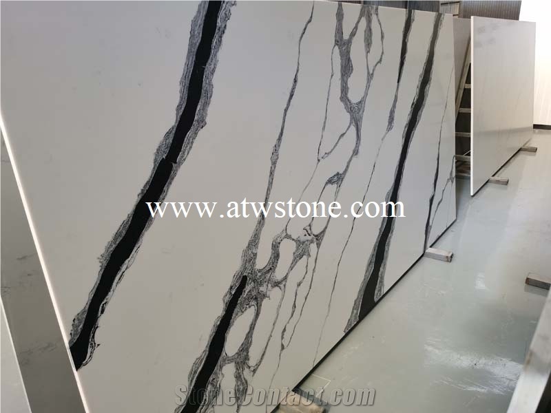 Panda White Quartz Stone, Quartz Slabs