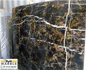 Pakistani Portoro Marble Slabs & Tiles,(Black & Gold)