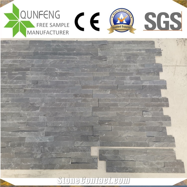 China Natural Black Split Stacked Stone Slate Wall Panels