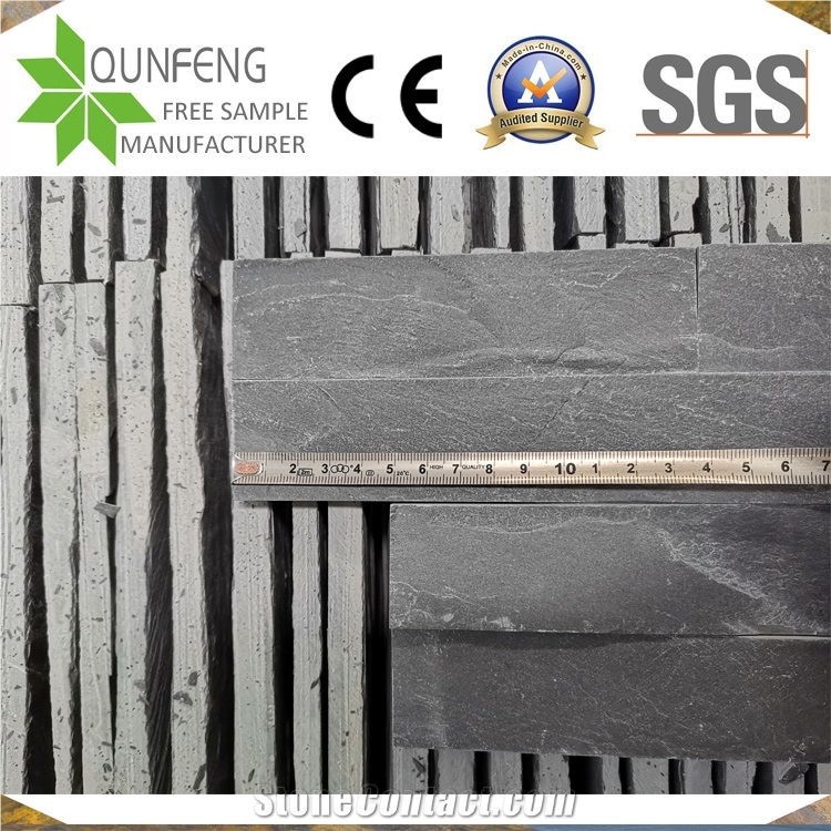 China Natural Z Stone Cladding Black Slate Wall Panel