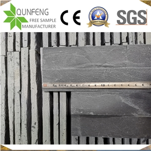 China Natural Z Stone Cladding Black Slate Wall Panel