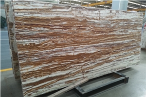 Bright Colors Gloden Silk Onyx Polished Slab