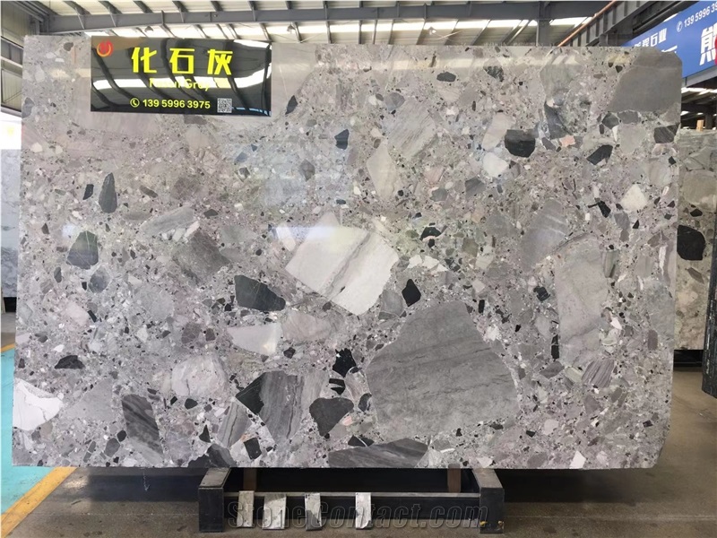 Fashionable Patterns Fossil Grey China Marble Slab