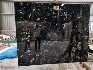 Hot Selling Black Ice Flower China Marble Slab