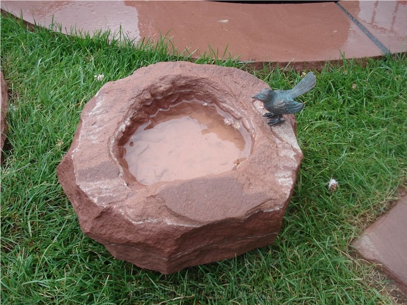 Hand Split Bush Hammered Flower Pot In Garden Planter