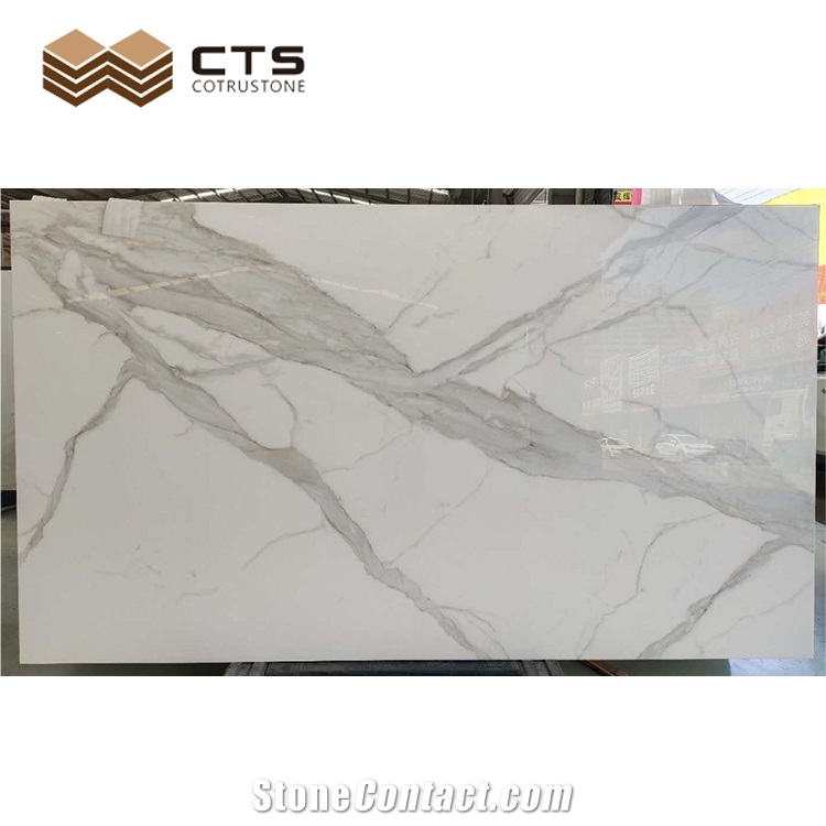 Calacatta Series Ceramic Stone Big Size Slab Outside Wall