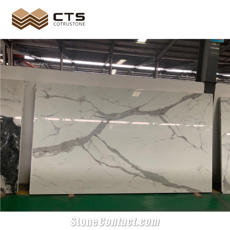 Calacatta Series Ceramic Stone Big Size Slab Outside Wall