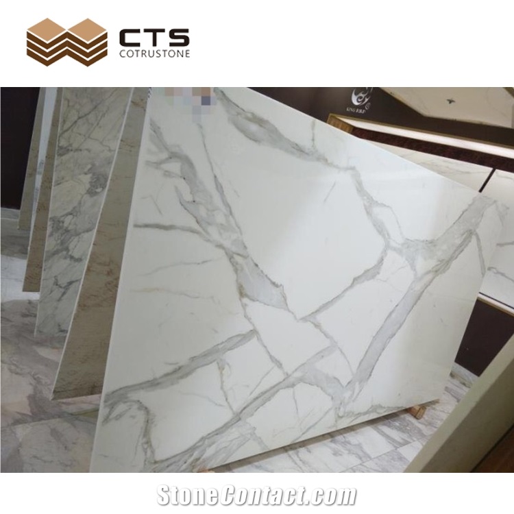 Calacatta Series Ceramic Stone Big Size Slab Outside Wall