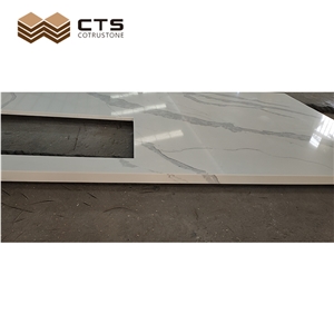 Cheap Price Calacatta Style White Quartz Countertop Design
