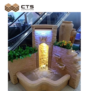 New Outside Garden Decor Carving White High Quality Artificial Stone Fountain