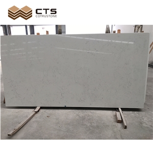Quartz Slab Pure White Base High Pressure A Grade Materials