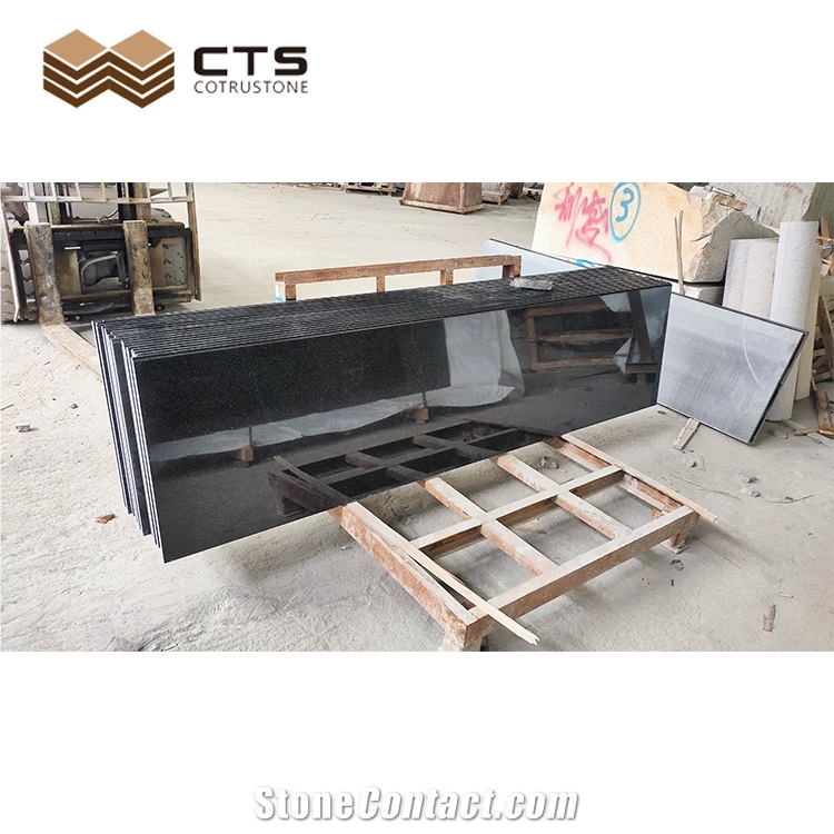 Black Galaxy Granite Countertop Bullnose Edge 2400Mm*60Mm Polished
