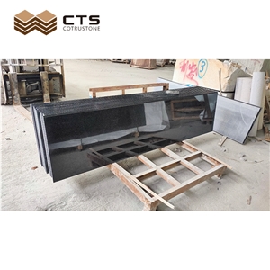 Black Galaxy Granite Countertop Bullnose Edge 2400Mm*60Mm Polished