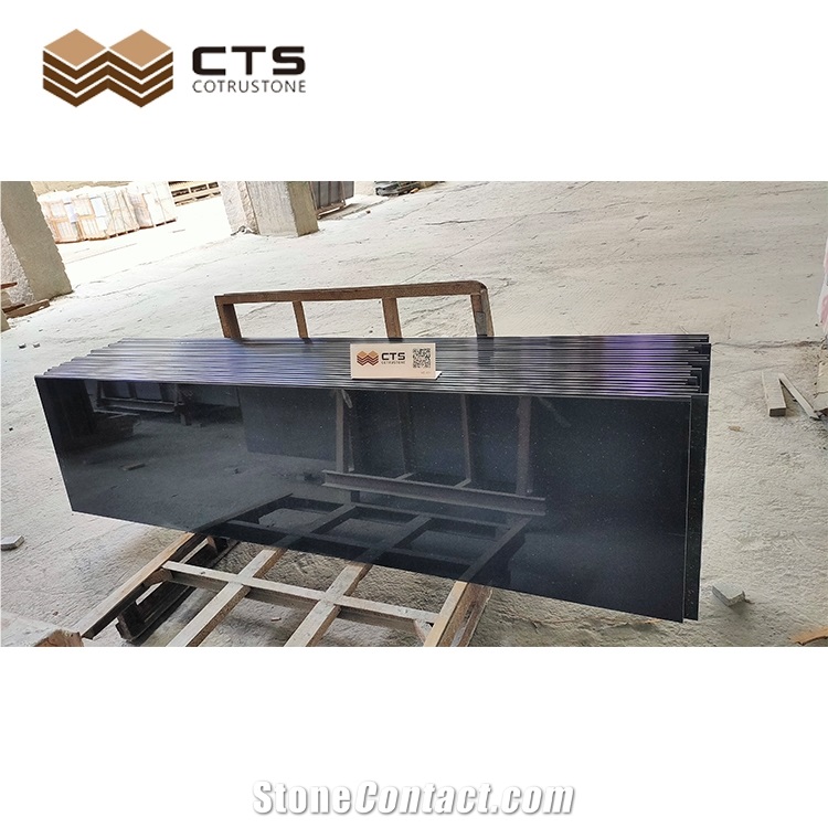 Black Galaxy Granite Countertop Bullnose Edge 2400Mm*60Mm Polished
