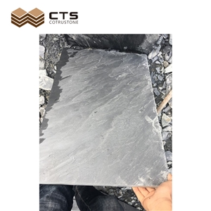 Custom Flat Wall Machine Cut Surface Cheap Black Slate Tiles