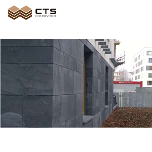 Custom Flat Wall Machine Cut Surface Cheap Black Slate Tiles
