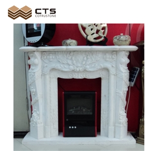 Factory Directly Supply Sculptured Indoor Marble Fireplace