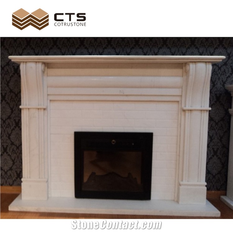 Factory Directly Supply Sculptured Indoor Marble Fireplace