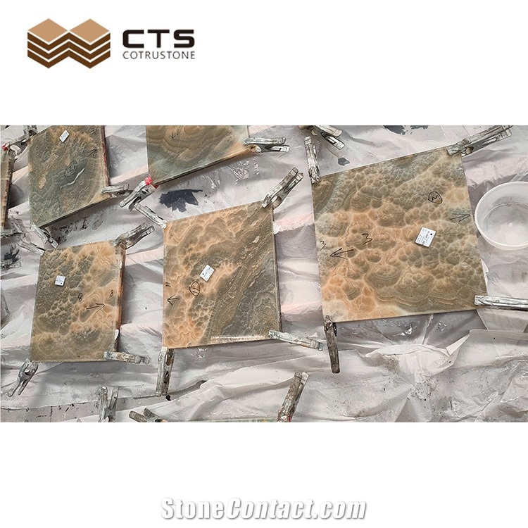 Feature Custom Table Tops Onyx Stone Thick Glass Protection