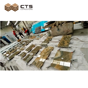 Feature Custom Table Tops Onyx Stone Thick Glass Protection