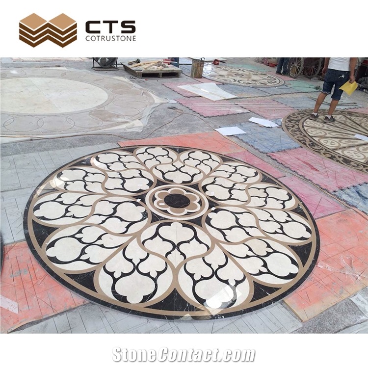 Luxury Styles Water-Jet Round Rectangle Shape Room Flooring Stone Medallions