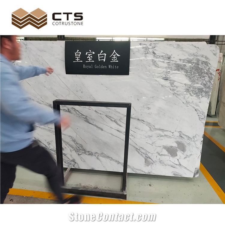 Royal Golden White Marble Modern Style Customized Select